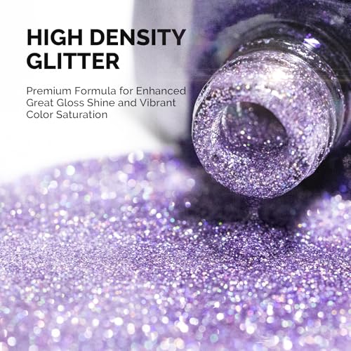 Image of MelodySusie Galaliver Purple Glitter Gel Nail Polish, 15ML Shimmer Purple Sparkle Gel Polish Soak Off UV LED Cured Long Lasting Gift for Women DIY Nail Design Nail Art Manicure X05