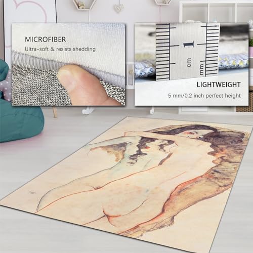 Tapis d'intérieur Egon Schiele grand format antidérapant de qualité supérieure