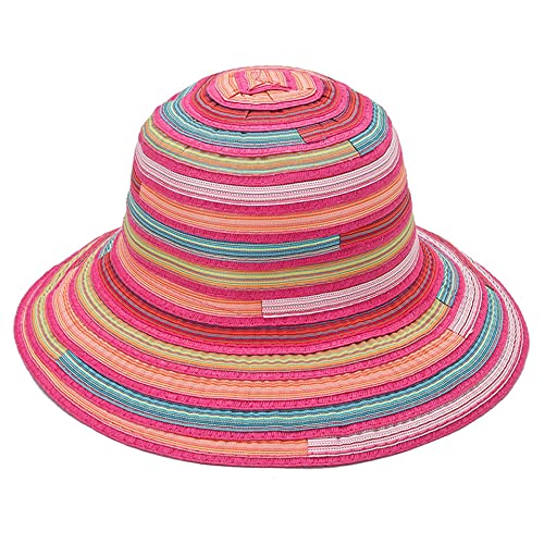 Chapeau de soleil rose rouge résistant et pliable pour cyclisme et marche