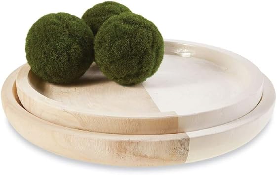 Mud Pie Paulownia Tray, 2 Piece Set