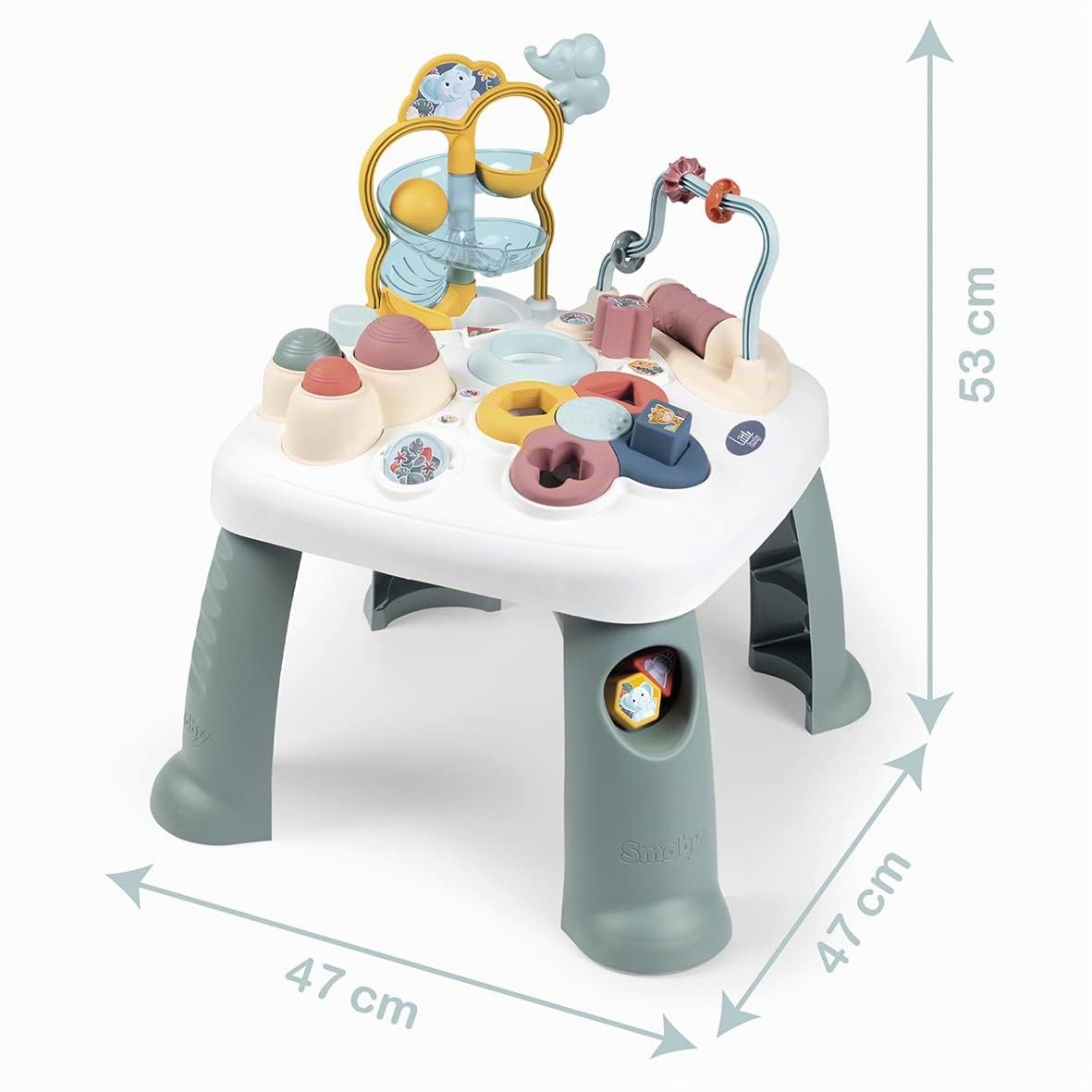Smoby- Little Smoby Mesa de Actividades con numerosas Funciones de Juego mecanico. Desde los 12 Meses. (7600140303)