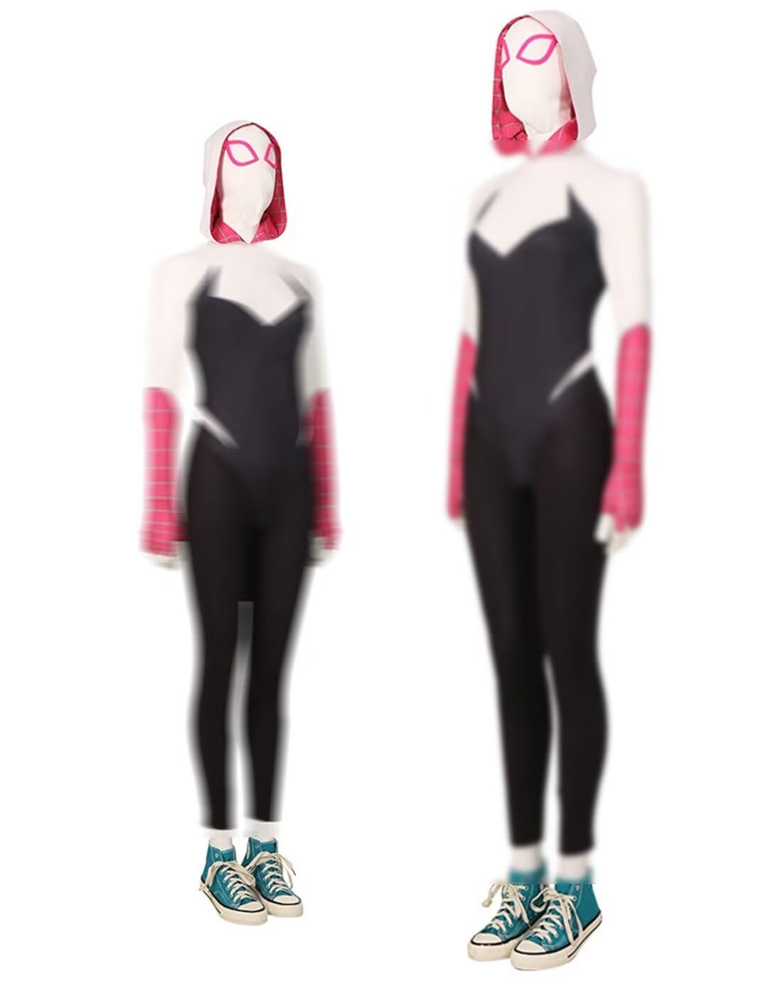 HEYIYIAdult Halloween Costumes Women Pink Jumpsuits Lycra Fabric With Mask Full Outfits