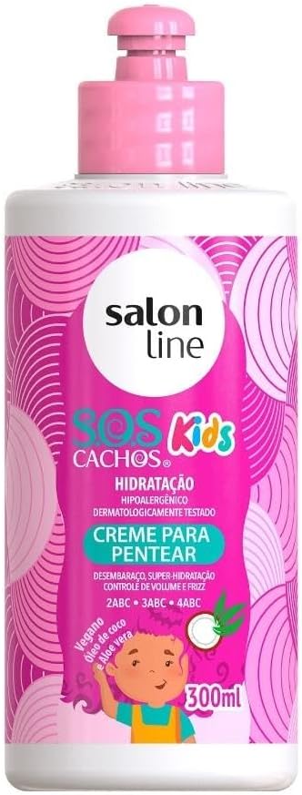 Salon Line - Linha Tratamento (SOS Cachos Kids) - Creme para Pentear 300 Ml - (Salon Line - Treatment (Kids SOS Curls) Collection - Combing Cream 10.14 Fl Oz)
