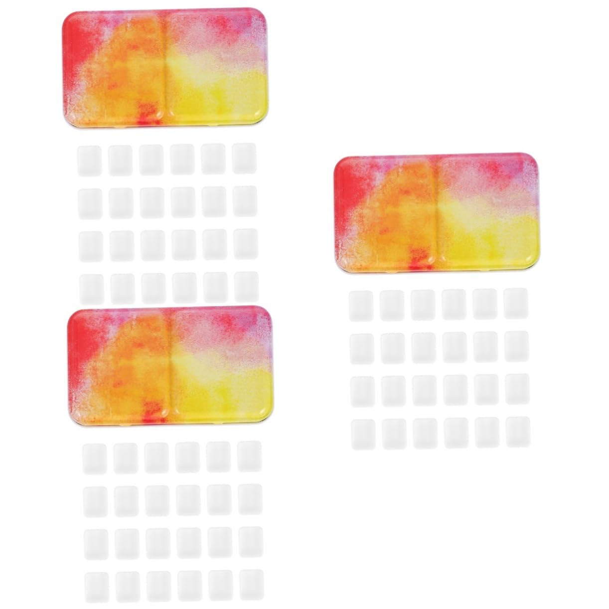 Operitacx 3ensembles Boîte De Peinture à Aquarelle Vide avec Compartiments pour Mélanger pour Artistes Déplacement Et Amateurs Art