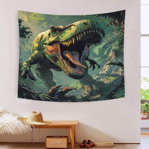Tapisserie murale dinosaures 3D tissu déco salon 180x230