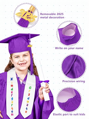 Image of QZYL Kindergarten Graduation Cap and Gown Set, 2026 Congrats Grad Outfit with Tassel & Certificate for Kindergarten