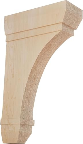 Miniatura 8 de Ekena Millwork BKT02X05X07STRW Soportes de madera Stockport, 2 1/4 pulgadas de ancho x 5 pulgadas de profundidad x 7 pulgadas de alto, madera