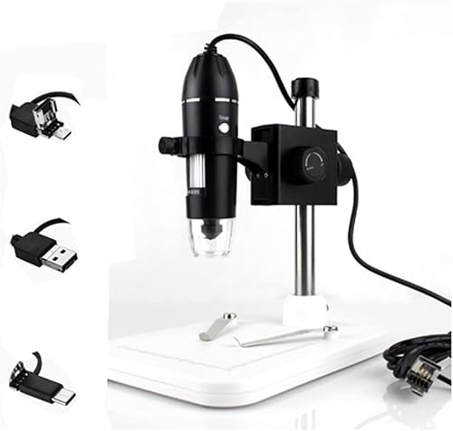 Microscope Accessories Kit 1600X USB Digital Microscope Interface Electron Stereo Microscopio Camera Zoom Magnifier with 8 LED Microscope Slides