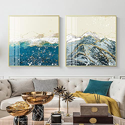 Paysage Mural Abstrait Vert sur Toile pour Sublimer la Décoration de Votre Salon Moderne