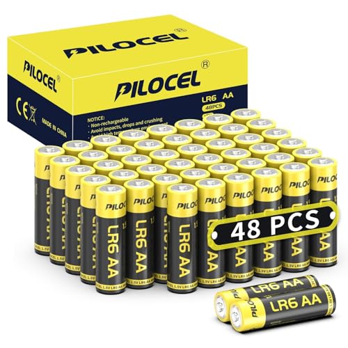 PILOCEL 48 Pack AA Batteries on Clearance, High-Performance Double A Batteries, 10-Year Shelf Life...