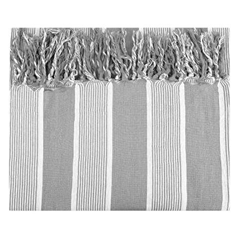 Acomoda Textil – Colcha Multiusos para Sofá y Cama, Mandala con Flecos para Jardín, Playa y Piscina 210x240 cm. (Gris) Cover