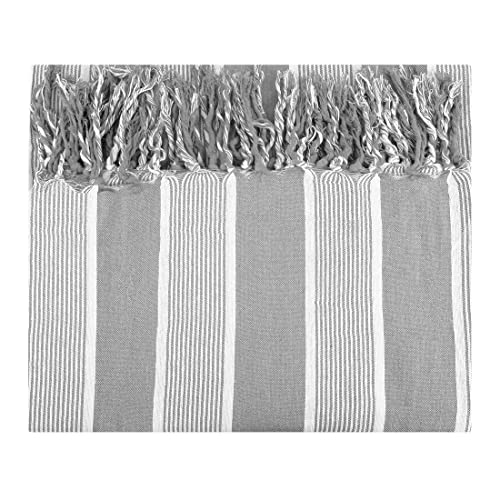 Acomoda Textil – Colcha Multiusos para Sofá y Cama, Mandala con Flecos para Jardín, Playa y Piscina 210x240 cm. Tapiz Decorativo Pared, Manta Foulard Práctica, Cómoda y Grande. (Gris)