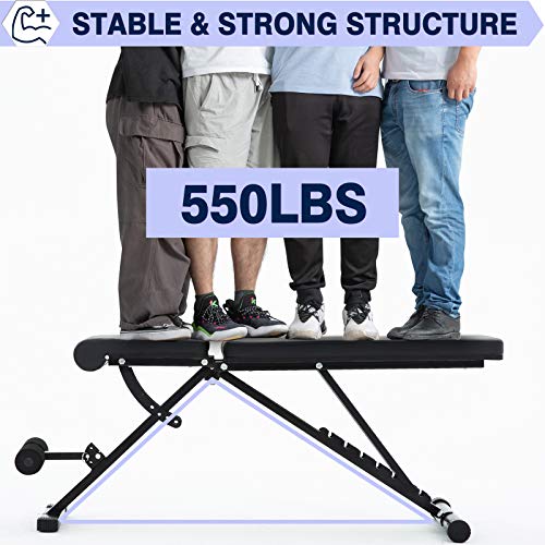 KLL Weight Bench Adjustable, Workout Bench for Home Gym, Strength Training Benches for Full Body Workout, Multi-Purpose Foldable Incline Decline Bench [2020 Upgraded Version]