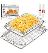Air Fryer Basket, 2 Set Air Fryer Pans and Tray for Oven with 60 PCS Parchment Papers, DEGOVIN No...