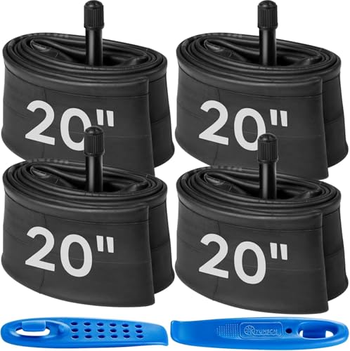 YunSCM 4PCS 20 Zoll Schlauch 20x1.75 20x1.95 20x2.0 20x2.10 20x2.125 AV32mm Ventil kompatibel 20 Zoll Fahrradschlauch/Kinderfahrrad/Elektrofahrrad Schlauch 20 x1.75/1.95/2.125