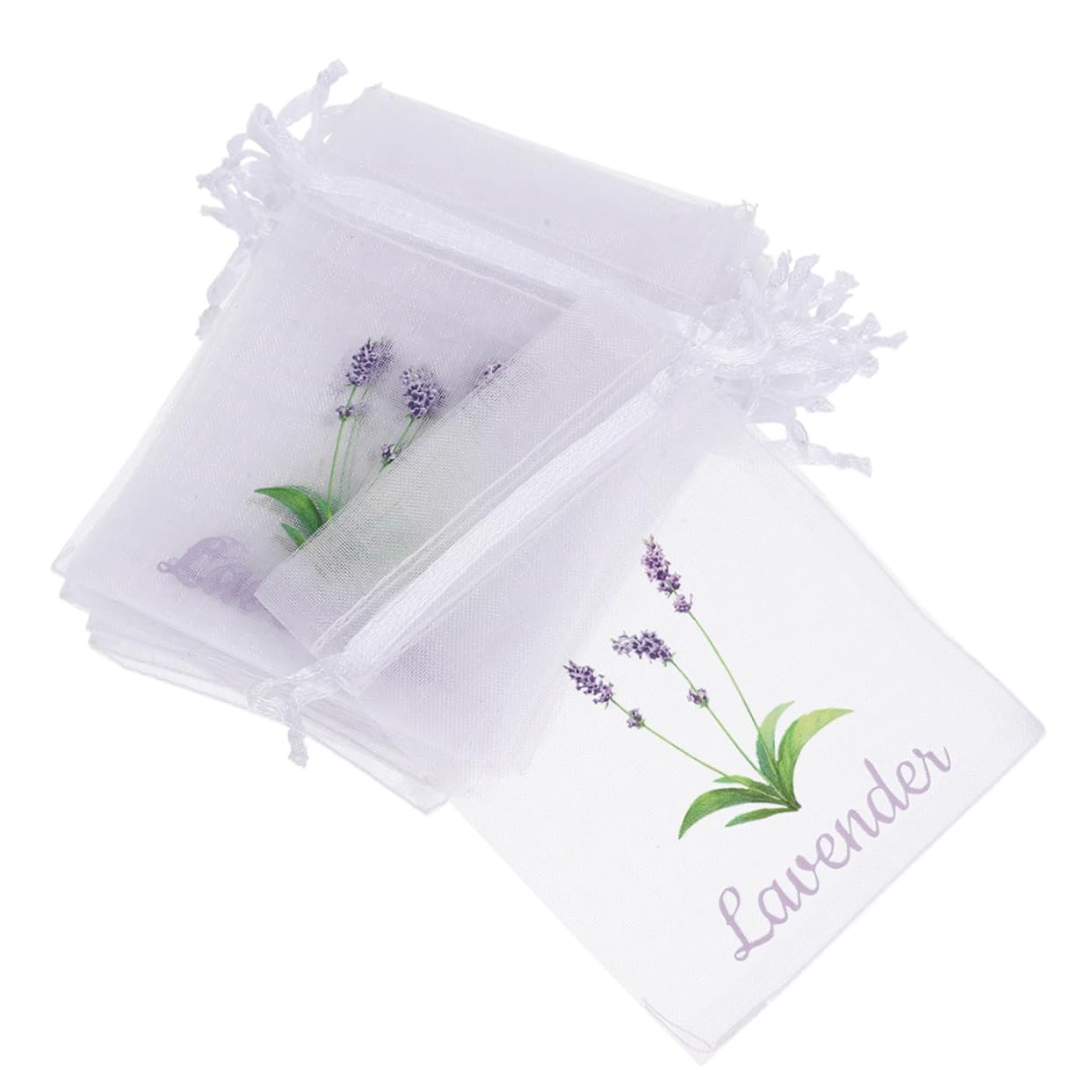Garneck Lavender Bulk Storage Bags 50pcs Empty Sachet Drawstring Pouches Mesh Fabric for Fragrance Tea Bags Closet Drawer