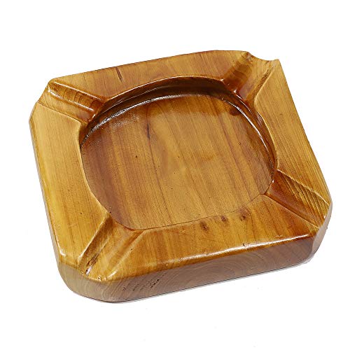 Wood Cigar Ashtray for Outdoor Patio - Unique Wooden Ash Tray - Cool DÃ©cor and Accessories Gift Set for Bourbon Lovers, Smokers and Men (4 Slots)
