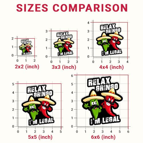Image of 3Pcs Relax Gringo Im Legal Sticker, Relax Gringo I'm Legal Sticker for Car, Relax Gringo Calcomanias De Mexico Funny Immigrant Calcomanias Mexico Mexican Cactus Stickers for Truck Car Helmet (N5)