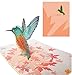 DEESOSPRO® Cadeau de Carte D'anniversaire pour Vos Parents, Amis et Amants, 3D Pop-up Carte de Voeux (Colibri)