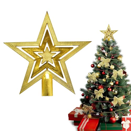 Glitzer Weihnachtsbaumspitze Stern,Weihnachtsbaum Stern Topper,20 cm...
