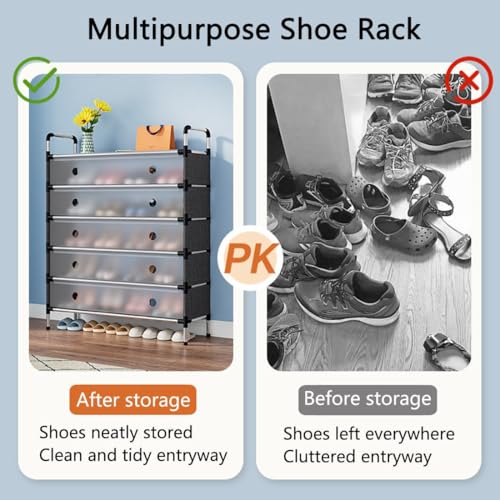 Étagère à chaussures empilable en métal modulable 2 à 7 niveaux avec gants inclus