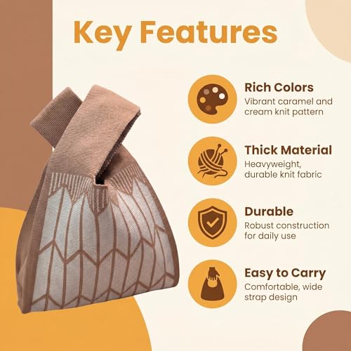 Image of Knot Bag, Mini Knit Tote Bag, Extra Thickened Japanese Knot Bag, Wristlet Handbag - 1 /2 /6 Pack