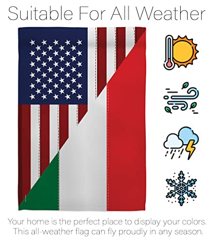 Breeze Decor Us Italian Friendship Garden Flag Regional American Alliance World Country Particular Area House Decoration Banner Small Yard Gift Double-Sided, Made In Usa #TOP5