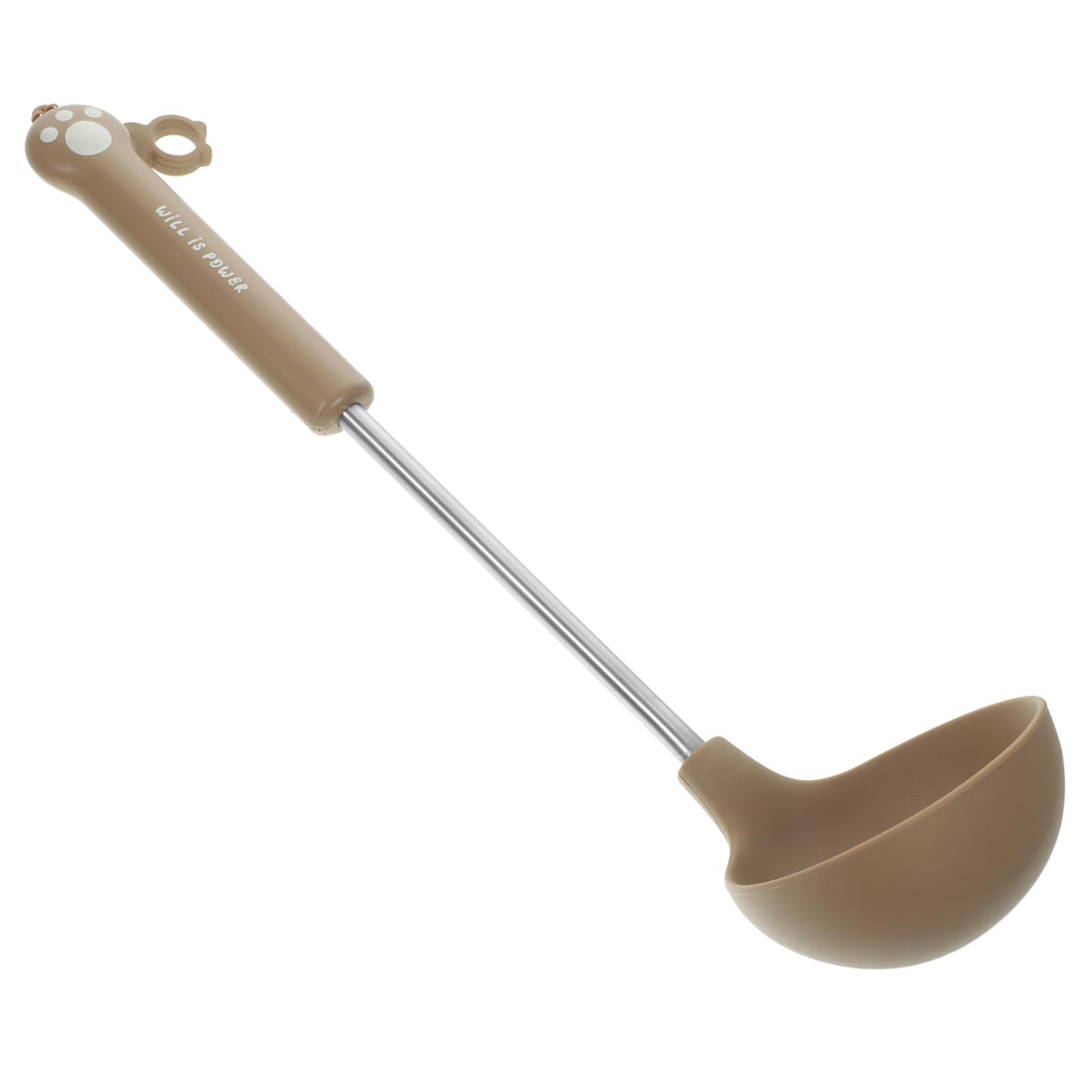 Amosfun 3 Pz Set Di Utensili Da Cucina in Silicone Cucchiaio Da Minestra Cinese Mestoli Da Minestra Per Servire Spatola Per Friggere Tornitore Da Cucina Acciaio Inossidabile