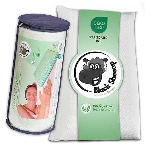 FLORA Classic XXL-Schlafkissen – Ergonomisches Memory-Schaum Kopfkissen mit 30% Soja-Anteil, allergikerfreundlich, Nackenstützkissen