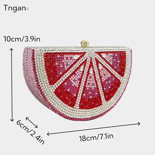 Image of Women Cute Fruit Evening Clutch Sparkling Rhinestones Purse Crystal Banquet Prom Shoulder Bag
