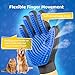 Clean Pet Silicone Pet Grooming Glove – 5-Finger Deshedding & Massage Mitt for Dogs & Cats – Wet & Dry Hair Removal Glove with Adjustable Strap (Right Hand), Blue