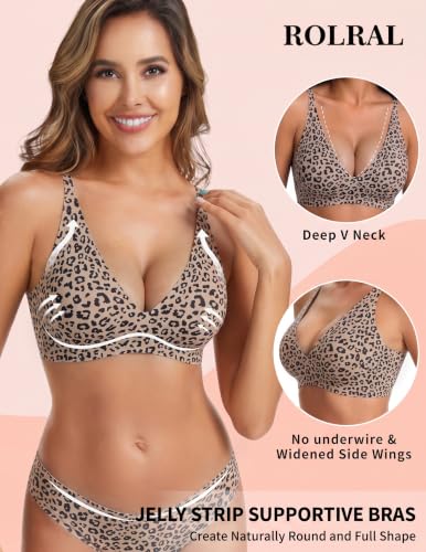 Image of Wireless Jelly Bras Push Up Deep V Supportive Seamless Bra No Underwire