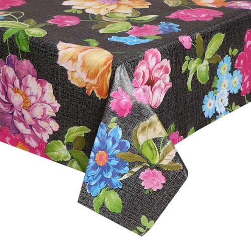 Image of Dakshya Industirs PVC Waterproof Table Cover 36x54 Inch Floral Printed Center Table Cover Washable Plastic Table Sheet Oilproof Dining Table Cover for Coffee Table Living Room Home (Smart Flora)