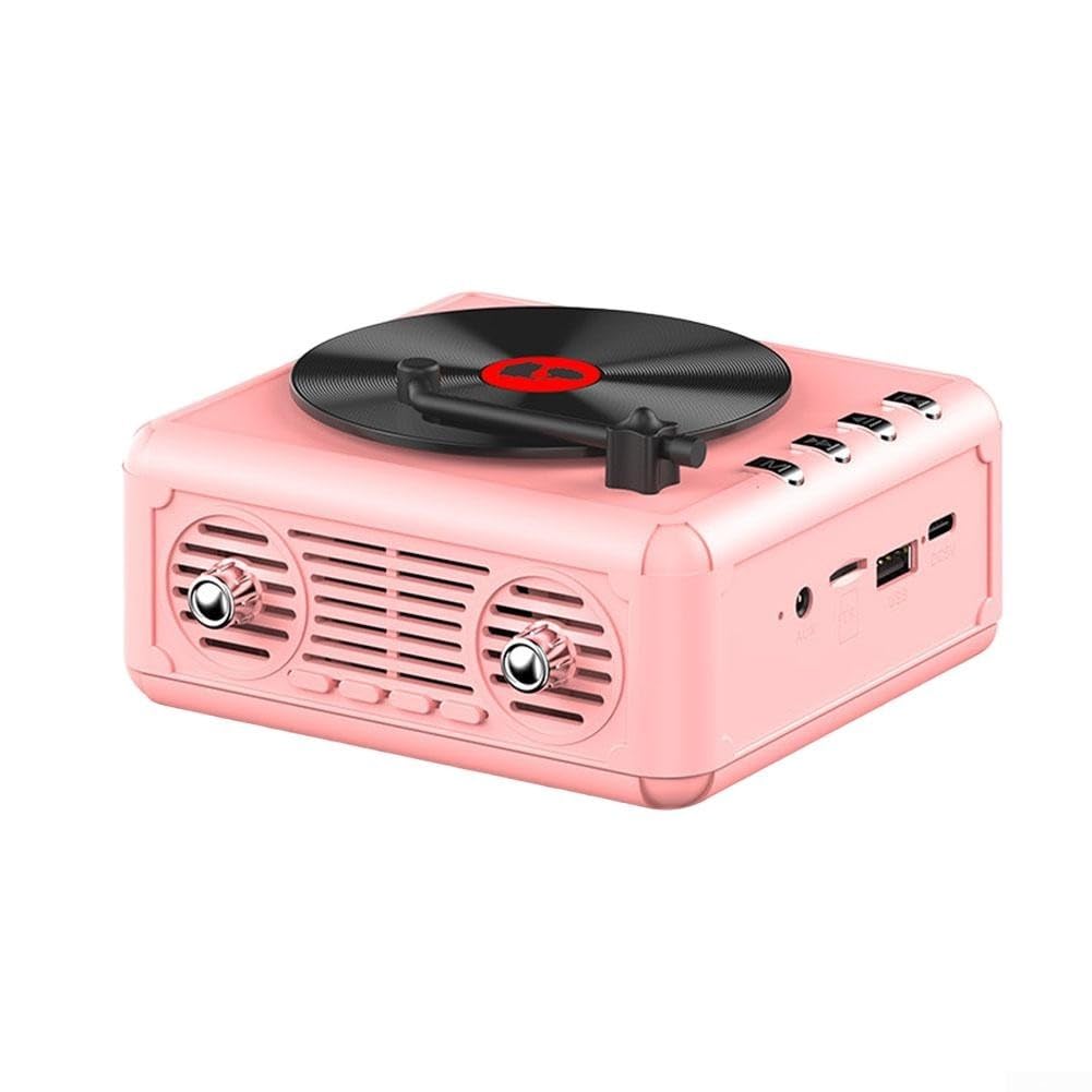 Przenośny odtwarzacz CD Bluetooth z głośnikiem na TF USB różowy
