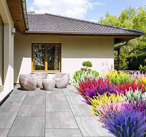 Temchy Artificial Outdoor Lavender Flowers 12 Bundles No Fade Uv Resistant Fake Plastic Flowers Faux Plants For Garden Porch Window Box Wedding Indoor Home Décor (Magenta) #TOP6