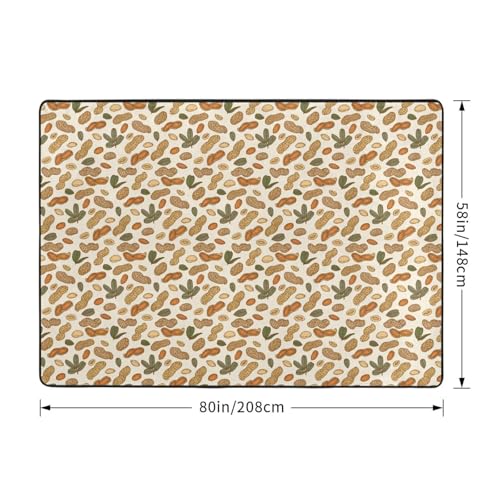 Tapis de salon motif cacahuètes 203x147 cm lavable et antidérapant