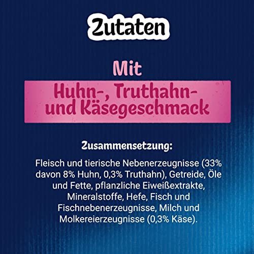 Felix KnabberMix Picnic Party Katzensnack, Knusper-Leckerlie mit 3 Geschmacksrichtungen, 8er Pack (8 x 60g)