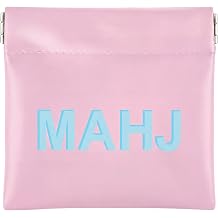 Mahjong Dice Bags 3.8 x 3.9 in PU Squeeze Mahjong Pouch Mini Dice Coin Tiles Purse for Board Game Party TravelLight Pink,1 Pcs