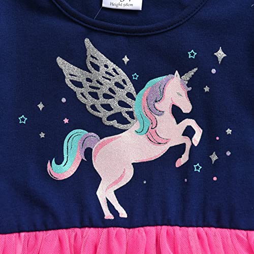 DXTON Girls Long Sleeves Dresses Party Winter Birthday Tutu Toddler Outfits LH21103