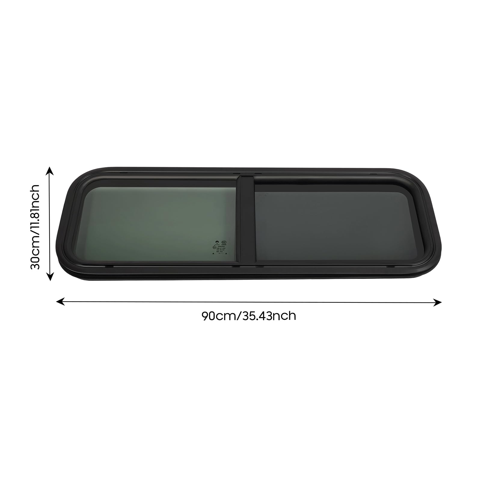 900x300mm Finestra per camper con finestra scorrevole con zanzariera, nero, telaio in alluminio, universale per camper, roulotte, roulotte Airstream, furgone