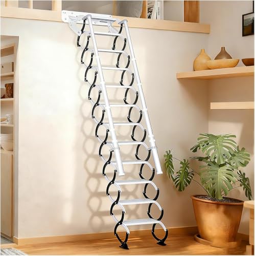 11 Steps Wall Mounted Folding Ladder