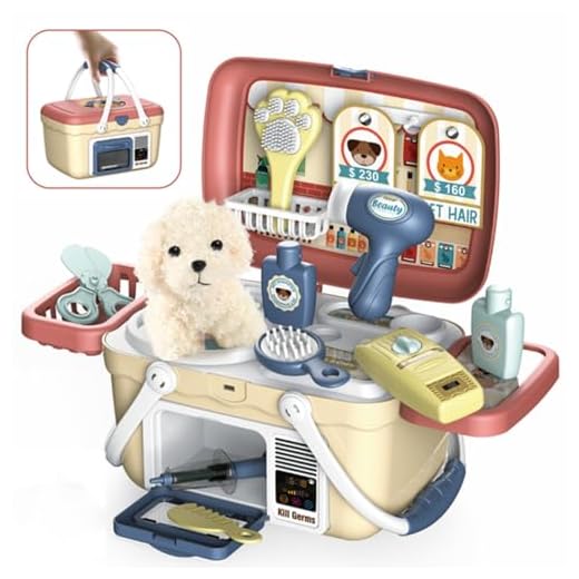 Coikes Maletín Veterinaria Perritos de Juguetes 23 Piezas Maletin Medicos Juguete Cuidado de Mascotas Veterinario Juguete Aseo Perro Juego de rol Regalos para Juguetes Niños Niñas 3 4 5 6 7 8 Años