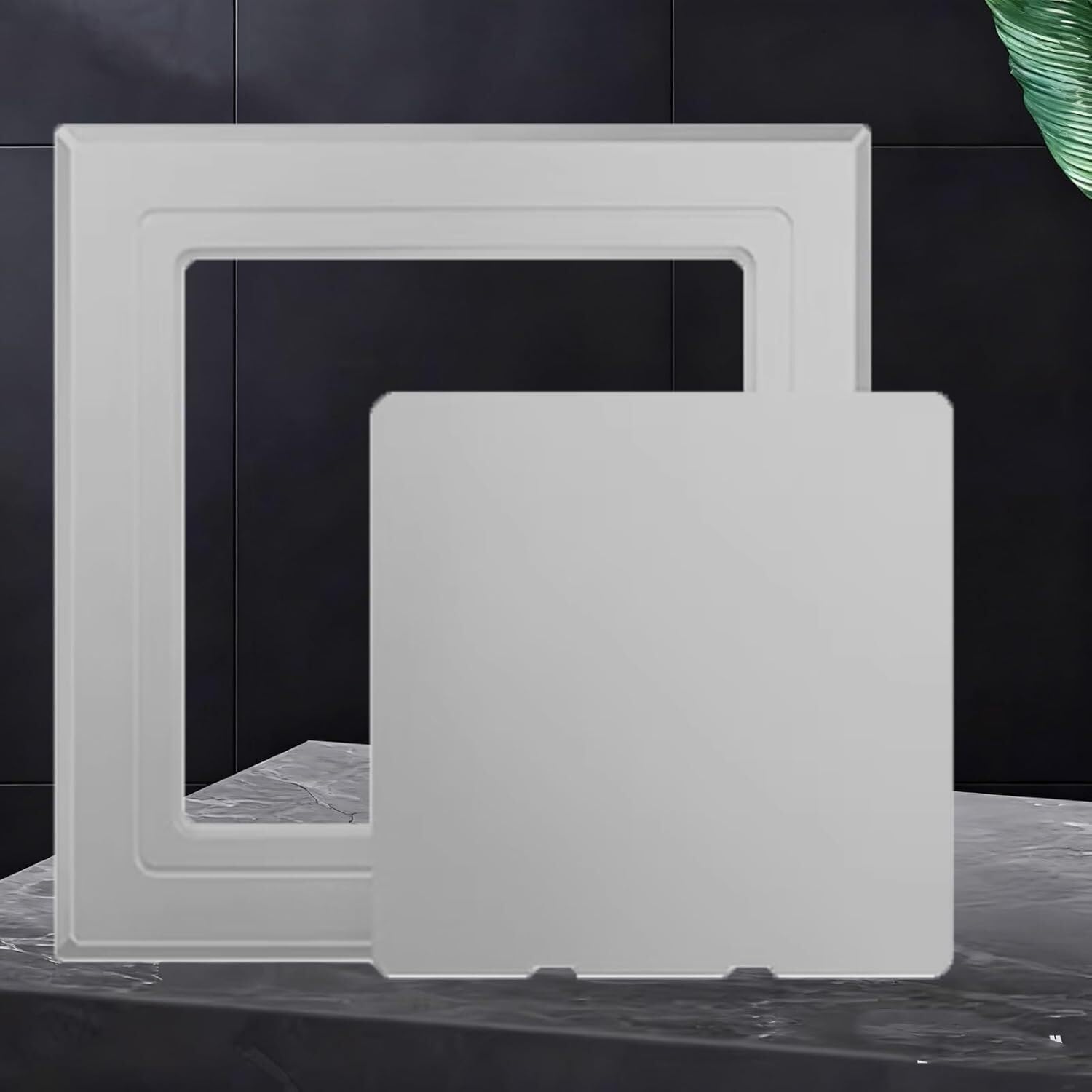 Cucce Grey Pipe Inspection Hatch Palsitc Access Door150x150 200X200 250X250, Self Adhesive Access Panel Cover For Drywall/Tile, Ceiling Wall Hole Plate(,250X250mm/10X10in)