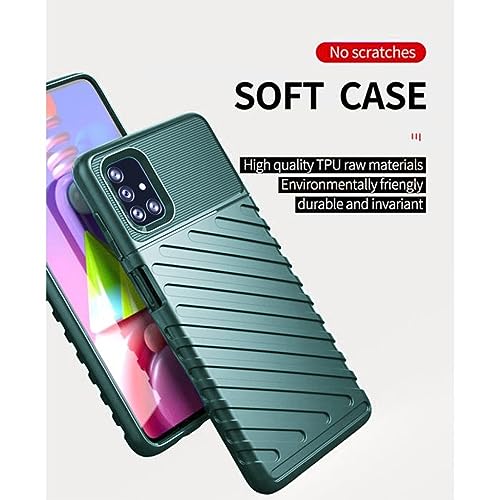 Image of Shockproof Back Cover Case for Samsung Galaxy M51 4G | 360 Degree Protection | Protective Design | Anti-Scratch Tough Slim TPU Case for Samsung Galaxy M51 4G (Green)