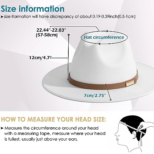Image of Fedora Hats for Men Wide Brim Panama Hat with Classic Belt