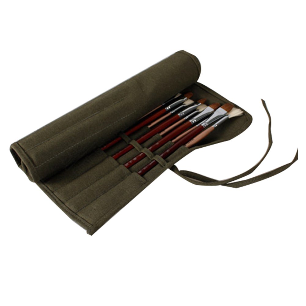 Porte-pinceaux En Toile 22 Fentes – Roulable, Transport Facile – Pour Pinceaux Artistiques, Maquillage, Fournitures - 2