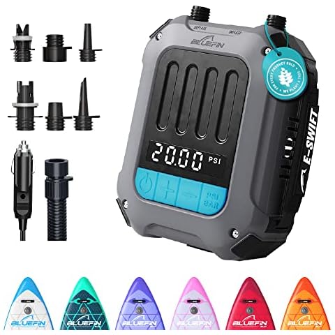 Bluefin Electric Paddle Board Pump | SUP Electric Pump | E-Swift Portable Pump | Auto Shut Off | LCD Display Cover