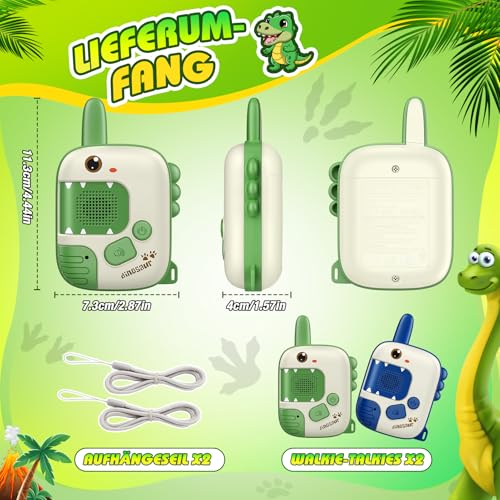 Walkie Talkie Kinder, Dinosaurier Spielzeug ab 3 4 5 6 7 8 Jahren Junge 3-8 Jahre Geschenkideen Walky Talky Weihnachten Geschenk Junge 3-8 Jahre Spiele für Jungen Funkgerät Kinderspielzeug Spielsachen