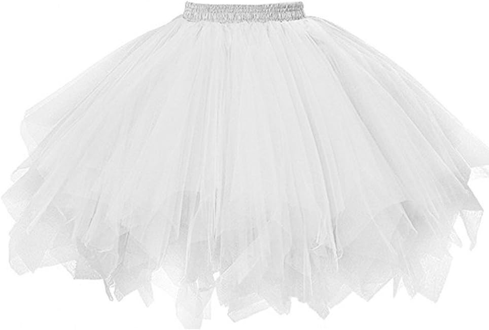 Women Tutu Skirt Pleated Retro Vintage Ballet Bubble Dance Skirt Puffy Petticoat Ruffled Tulle Layered Frilly Skirt Tiered Underskirt Cosplay Princess Skirts for Party