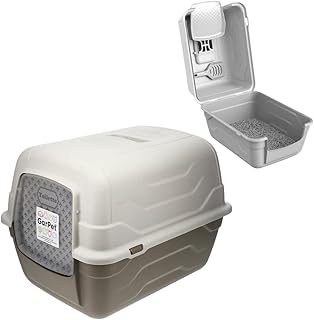 GarPet Katzenklo mit Deckel Schaufel Aktivkohlefilter, Haube kippbar, große XXL Katzentoilette, Katzen WC Hauben Toilette Klo Outdoor product image
